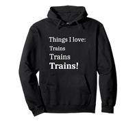 Train Spotter Teens Men I Love Trains Felpa con Cappuccio