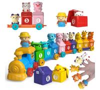 Train Toy Set, Color Matching Learning Game, Counting Sorting Educational Train Durable Interactive Preschool Activity Kit Fun Brain Development Present for Home Daycare Travel Birthday Party Use