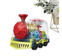 Train Toys - Battery Operated Gear Vehicle with Light and Music | 360 Degree Rotatable Train Set for Kids Fun Play, Birthday Festival for Home School Kindergarten Party Entertainment