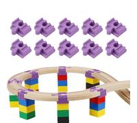 Train Track Connectors - 10 Piece Railway Adapter Accessories | PP Educational Connecting Blocks for Kids Ages 3+, Multi-Color 4x3.2x1.9cm, Playroom Classroom Indoor Play Daycare