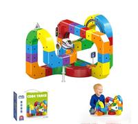 Train Track Fusion Set - 2026 51/81/123PCS 3D Infinity Train Routes with Mix-and Match Cubes, Creative Track Building Set with Moving Trains, for Adults & Family Use (81pcs)