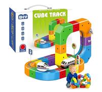 Train Track Fusion Set - 2026 51/81/123PCS 3D Infinity Train Routes with Mix-and Match Cubes, Creative Track Building Set with Moving Trains, for Adults & Family Use (51 pezzi)