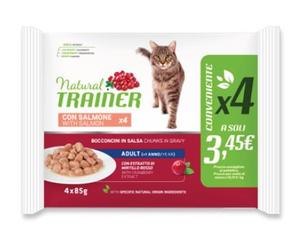 TRAINER GATTO NATURAL ADULTO SALMONE FLOWPACK CF. (4x85) GR