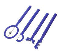 Trainer per Punta Lingua 4 Pezzi in PP e Acciaio Inox Blu | Allenamento Orale, Impugnatura Lunga e Forma Curva, per Recupero Post Orale e Dimostrazioni in Aula