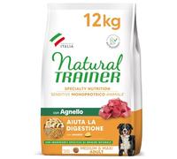 Trainer Sensitive No Gluten mm Adult Con Agnello E Cereali Integrali, Agnello, 12 kg