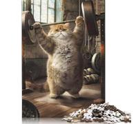 Training Cat Gym Muscles Jigsaw Puzzle Impossibili 1000 Pezzi Decorazione Per La Casa. Rilassamento E Intelligence Per Adulti E Bambini Da 12 Anni 1000pcs (75x50cm)