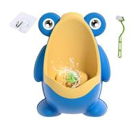 Training Urinal, Cute Frog Potty Trainer, Interactive Detachable Design with Rotating Spinner, Wall Mounted Easy Cleaning for Bathroom Use, Home, Travel, Camping, Green, Blue