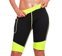 TrainingGirl Pantaloncini da donna in neoprene termico sauna, con tasca, per perdita di peso, modellanti, pantaloni da allenamento, shaper per il corpo, leggings da yoga