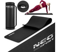 Trainingsmatte mit Öffnungen, dick 183 x 60 cm Neo-Sport - 192000 schwarz
