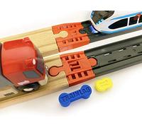 TrainLab Adattatore compatibile con Intelino J-1 Smart Train Tracks e Thomas Brio Wooden Railway (2pcs) (rosso)