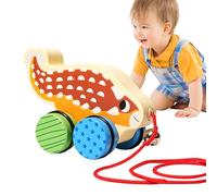 Traino in legno - Auto interattiva a spinta manuale, interattiva e tenera in legno da spingere, per bambini e ragazze, gioco per interni ed esterni, asilo e giardino infantile