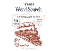 Trains Word Search Puzzle Book: Railroad Word Find Book: 50+ Large Print Puzzles featuring Freight Trains, Diesel Engines, Passenger Cars, and ... Gift for Seniors and Train Enthusiasts