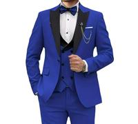 Trajes para Hombre Elegantes Giacca da Smoking con Revers a Lancia e Un Bottone, Gilet e Pantaloni per Matrimonio Ballo di fine Anno