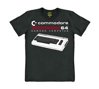 TRAKTOR Nerd - Computer - Commodore 64 - Tastiera - t-Shirt - Maglietta Girocollo - Nero - Originale della Marca, Taglia XS