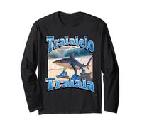 Tralalelo Tralala Funny Shark Italian Brainrot Meme Graphic Maglia a Manica