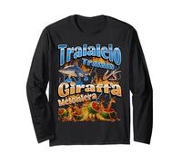 Tralalelo VS Giraffa Divertente Italiano Brainrot Meme Grafica Maglia a Manica