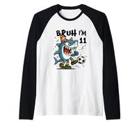 Tralalero Tralala Italian Brainrot Boy Soccer 11th Birthday Maglia con Maniche Raglan