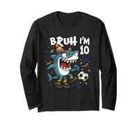 Tralalero Tralala Italian Brainrot Soccer 10th Birthday Maglia a Manica
