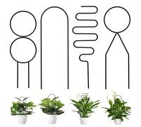 Tralicci per Piante da Appartamento,Traliccio per Rampicanti,Supporti Piante rampicanti,Fiori Interni,Un Grande Regalo per Gli Amanti del Giardino,Griglia in Metallo,4 Forme,Nero