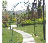Traliccio ad arco da giardino, 2,3 m di altezza, pergolato in metallo per piante rampicanti e decorazioni da esterno, arco nuziale verde per eventi, base robusta, larghezza 2,3 m, perfetto per feste