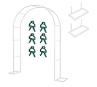 Traliccio ad arco da giardino, 2,86 x 2,2 m, in metallo, pergolato per matrimoni, facile da montare, supporto esterno per piante rampicanti, decorazioni per feste e cortili, finitura bianca, 1,4-3 m