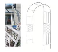 Traliccio Ad Arco Da Giardino In Acciaio, 1.4 1.8 2.0 2.4 2.8 3.0 m L Supporto Pergolato Per Rose Per Piante Rampicanti All'aperto, Archetto Decorazione Matrimoni, Sostegno Fiori(Bianco,W 2.5m x H 2.4