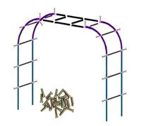 Traliccio ad arco da giardino in ferro per piante rampicanti e rose, supporto in metallo impermeabile, forte e durevole, perfetto per viti e decorazioni da giardino (verde, 0,8 x 2 x 0)