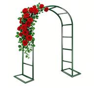 Traliccio ad arco da giardino in metallo antiruggine resistente, regolabile da 0,8 a 4 m, per piante rampicanti, facile da montare, decorazione per arco nuziale (verde, 1 x 2,2 m)