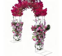 Traliccio ad arco da giardino in metallo for piante rampicanti, arco for matrimoni all'aperto e decorazione for feste nuziali, supporto ad arco da giardino for piante rampicanti(White,3 * 2.3m)
