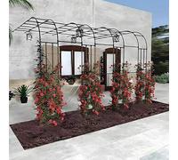 Traliccio ad arco da giardino in metallo per esterni, 260 x 240 cm, telaio ad arco per piante rampicanti, pergolato e patio, decorazione per prato, per gli amanti del giardino