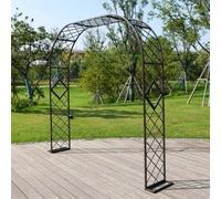 Traliccio ad arco da giardino in metallo per piante rampicanti, robusto pergolato esterno per decorazione del cortile del prato