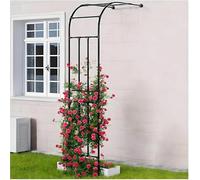 Traliccio ad arco da giardino in metallo resistente alle intemperie per piante rampicanti, design a mezzo arco, struttura esterna durevole, perfetta per la decorazione e il supporto del giardino