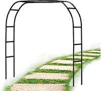 Traliccio ad arco da giardino in metallo resistente, resistente alle intemperie, per matrimoni e ingressi in giardino, disponibile in larghezze da 1,2 m a 3,5 m, bianco, larghezza 2,4 m x altezza 2,2