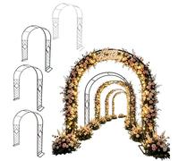 Traliccio ad arco da giardino per piante rampicanti all'aperto, 1,4 m, 1,8 m, 2 m, 2,2 m, 2,6 m, 3 m di larghezza, robusto telaio in metallo, pergole ad arco per matrimonio, colore bianco, nero