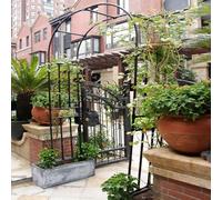 Traliccio ad arco da giardino per piante rampicanti, pergola in metallo impermeabile, supporto per traliccio nero alto 2,3 m, perfetto per decorazioni di matrimoni e compleanni, uso esterno in