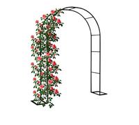 Traliccio ad arco da giardino per piante rampicanti, pergolato in metallo con base, decorazione per feste di nozze, patio e prato all'aperto, altezza 200/220/230 cm, disponibile in nero, bianco, verde