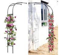 Traliccio ad arco da giardino per piante rampicanti, pergolato in metallo nero per matrimoni e cerimonie all'aperto, decorazione per feste al coperto, 180 cm x 40 cm x 240 cm, elegante decorazione da