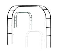 Traliccio ad arco da giardino resistente, struttura in metallo, pergolato per piante rampicanti, arco di supporto per rose con basi stabili, perfetto per viti e verdure, opzioni bianco e nero