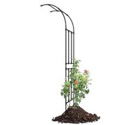 Traliccio ad arco da giardino, struttura in metallo a semicerchio per piante rampicanti, rose e verdure, supporto per piante da esterno, nero, 175 x 267 x 60 cm, perfetto per giardinaggio e