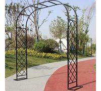 Traliccio ad arco in metallo for piante rampicanti, pergolato da esterno for eventi di feste nuziali, arco zincato(Black,150 * 40 * 230cm)