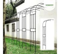 Traliccio ad arco in metallo for rose rampicanti, supporto for piante da parete for esterni, facile da montare(Black,220 * 240Cm/7.2 * 7.9Ft)
