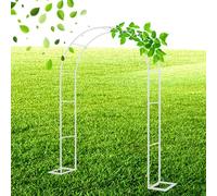Traliccio ad arco per piante rampicanti, decorazione per interni ed esterni, decorazioni per matrimoni, patio, prato, passerella, base resistente, colore bianco