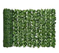 Traliccio artificiale da giardino con foglie verdi, edera sintetica, decorazione da parete per esterni, balconi e recinzioni da giardino (dimensioni: 1 x 10 m)