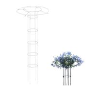 Traliccio da giardino a forma di obelisco per piante rampicanti, design a ombrello in metallo antiruggine, per interni ed esterni, supporto per glicine, viti e fiori, elegante finitura bianca