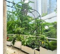Traliccio da giardino a mezzo arco per piante rampicanti, resistente alle intemperie, supporto per rose, larghezza regolabile 0,6 m, 3 m, resistente, per esterni, colore nero, larghezza 2,6 x altezza