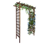 Traliccio Da Giardino in Legno Di Teak 85 Pollici Con Sommità Ad Arco - Arco Per Passerelle Esterne Piante Rampicanti Ideale Cerimonie Nuziali, Patio, Prato, Decorazioni Feste