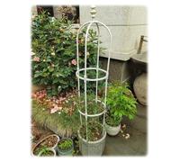 Traliccio da giardino in metallo, 90 cm/120 cm/150 cm/180 cm, obelisco per piante rampicanti, antiruggine, torre di supporto per rampicanti per esterni, patio, arco, colore crema, ideale per la