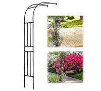 Traliccio da giardino in metallo nero, per piante rampicanti, resistente alle intemperie, con pareti laterali, decorazione per matrimoni, 240 x 240 x 40 cm, pergolato da esterno, gazebo da patio