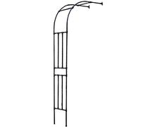 Traliccio da giardino in metallo nero, resistente, 180 cm, elegante arco per rose per piante rampicanti, decorazione per esterni, matrimoni ed eventi, robusto supporto per piante per miglioramenti del