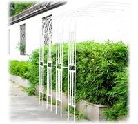 Traliccio da giardino in metallo per piante rampicanti, altezza 240 cm, bianco, decorativo, supporto per rose da parete, elegante elemento per esterni